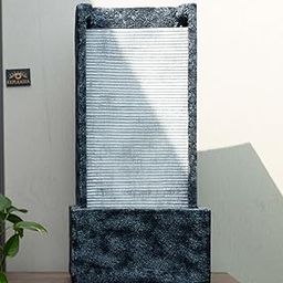 EXPLEASIA Medium Size Slate River Water Fall Water Fountain for Home, Garden, Living Room, Vastu (White, Grey) (80H X38L X22B)-image-71