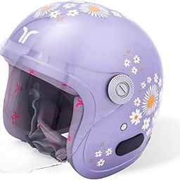 TVARRA Daisy ISI Certified Women’s Open Face Helmet with Printed Design, Lightweight Material, Crafted for Women, Extreme Comfort fit with Clear Visor-image-67