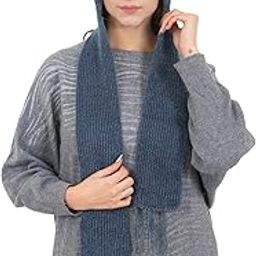 AMOLDO Women Warm and Soft Winter Woolen Muffler Cap, Attached Scarf Cap Combo for Girls and Women (Classic Plain)-image-79