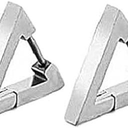 Triangle Stud Earrings, Steel Men's-image-98
