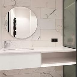 CDM 12-Inch Mirror for Bathroom – Round Frameless Wall Hanging, Simple Stylish Look, Ideal for Vanity, Guest Bathroom, Bedroom, or Entryway Decor-image-25
