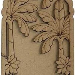 KITTY KIDZ Decorative MDF Palm Tree Wall Art Panel, Laser Cut Design with Flowers, Arch-Shaped, Tropical Theme-image-34