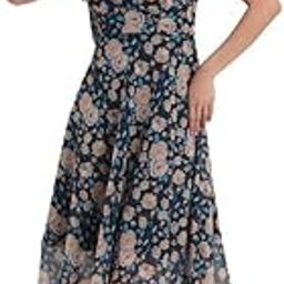 Women's Georgette Paisley Print Midi Dress Maxi, V-Neck, Flutter Sleeves Size xs to 3XL-image-78