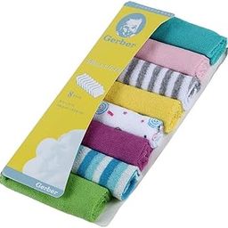 VIN® Newborn Baby Gerber Hankey Hand & Face Towel,Cotton Body Towel/Washcloth Soft Hankies Reusable, Washable, Absorbent Napkins for Infants Toddlers Handkerchief (8 Multicolor Pack)-image-87