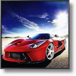 NIHO-JIUMA Red Sports Car Diamond Painting Kits, 5D Full Drill Diamond Art Kits Gift for Adults, Home Art Deco (30x30cm/12x12 Inches)-picture-20