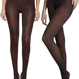 Pack of 2 Dual-Toned Fleece Fur Stockings For Women For Winter | Dual-Toned Pantyhose Warm Fleece Stockings For Women Winter (Black and Brown)-image-103