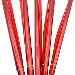CRAFTWAFT Transparent Cellophane Sheets 20X30 Inch For Gift Packing, Baskets Hampers, Flowers Bunch Wrapping (Red, 10)-image-1