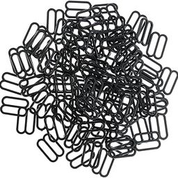 Segolike 100 Piece Plastic Lingerie Bra Strap Sliders Adjuster Hook Clips for Corset Garter Bikini - Black, 15mm-image-45