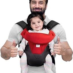 Mylo Baby Carrier Bag for 4 to 24 Months | Max Weight 15kg | with 4 Comfortable Carrying Positions | Lightweight & Travel Friendly (Red & Black)-image-14
