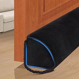 Heavy Duty Door Draft Stopper 36 Inch Bottom Triangle Door Snake Cold Air Noise Light Blocker Under Door Sweep Improved Triangle Design More Fits 0 to 3" Large Door Gaps,Quick Install Black-image-33