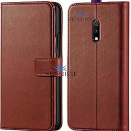 Leather Vintage Shock Proof Flip Case Back Cover for Realme-X Sport (Flexible | Leather Finish | Card Pockets Wallet & Stand |Brown)-image-51