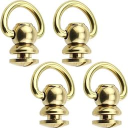 4PCS Brass Rivet 360 Swivel D Ring Brass D Shaped Global Head Rivet with Mounting Screw for Bag Belt Shoe Hat and Leather Craft-image-90