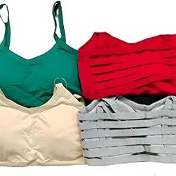 Combo Pack of 3 Six Strap Sports Bras for Girls - Lightly Padded | Free Size 28-34 | All Support Workout (Multicolor)-13