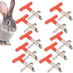 Bethlehem Rabbit Water Nipple Drinkers Pack 10 Automatic Waterer Dispenser with T-Handle, Metal Spring Design, 10-Pack, Red-image-88