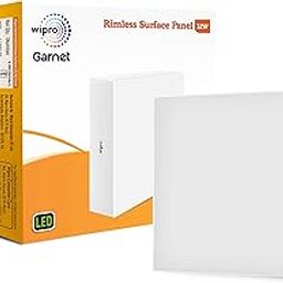wipro Garnet 12W Rimless Square LED Surface Panel | Warm White Light (2700K) | Elegant Rimless Design for Wider Spread of Light | Surface Mounted LED Down Light for Ceiling | Pack of 1 | Polycarbonate-11