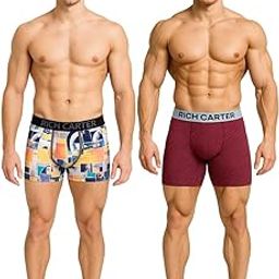 Mens Printed Long Top Elastic Trunk Pack of 2 Multicolour-picture-7