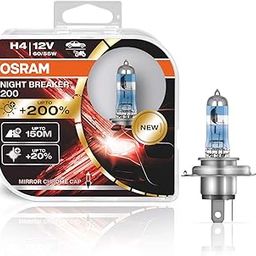 Osram NIGHT BREAKER 200, H4. +200% more brightness, halogen headlight lamp, 64193NB200-HCB,12V, Duo box (Set of 2), 3900K | White-29