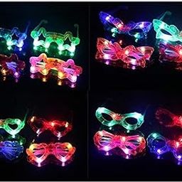 favela led glasses birthday return gifts for kids & party supply gift item- flashing party light up neon led eye goggles toy best gift for boys & girls sunglasses (pack of 6)- Multi color-image-10