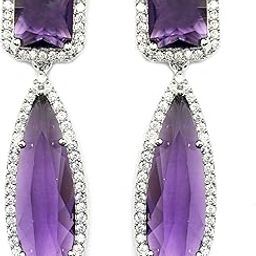 Rhodium-Plated American Diamond Studded Handmade Teardrop Shaped Drop Earrings For Girls and Women-image-15