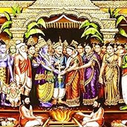 Lord Venkateshwara Wedding (Srinivasa kalyanam) Design for House Hold Functions - Wedding Backdrop Cloth Size 5Feet Height and 8Feet Width(5 * 8)-14