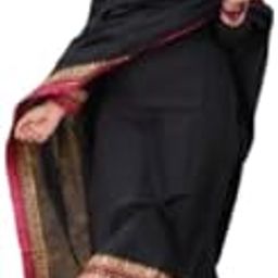 Women's Black Kanjivaram Kanchi Cotton Kurta with Dupatta | Traditional South Indian Kurti Set-image-81
