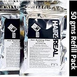 Hair4Real Hair Building Fiber Refill Packs - Total 50 grams( 2 units x 25 grams) - Black-23