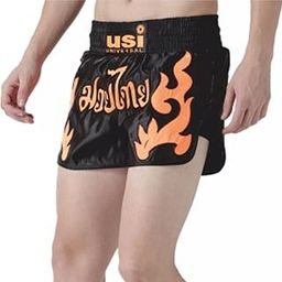 Usi Universal Men's Polyester Muay Thai Shorts (Black and Orange, X-Large)-picture-18