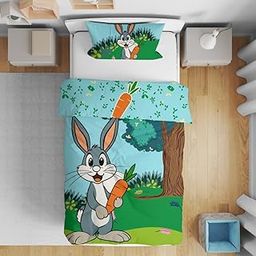 Home Plus Studio Cotton Reversible Dohar Rabbit Printed Tween Size & One Pillow Cover Kids Blanket | Soft Light-Weight Bed Blanket 4-12 Years Kids (136 Cm x 190 Cm)-image-12