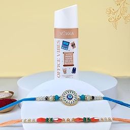 VOKKA Rakhi Gift for Brother – 1 Unisex Deodorant 150ml Office Vibes with 2 Rakhis | Bright Evil Eye & Colour Beads Rakhi | Raksha Bandhan Combo Set for Bhaiya & Bhabhi-image-84