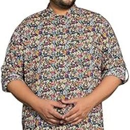 Men's Plus Size Printed Multi Color Kurta-9