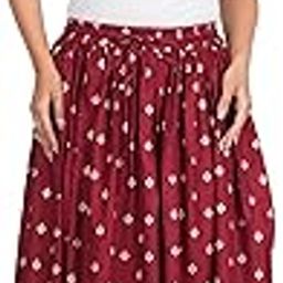 Women's and Girl's Cotton Rajasthani Jaipuri Print Long Skirt-image-82