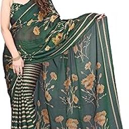 Women's Chiffon Floral Printed Saree with Blouse Piece-picture-24