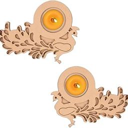 LASERIK® Dual Peacock tealight Holder Premium MDF Base/Diwali tealight lamp & Decoration (6 in)-image-28