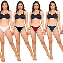 Trendy Cotton Thong Panties for Women – V-Waisted, Seamless G-Strings – Cute, Low Rise Bikini Style Underwear (Pack of 6) Multicolor-image-16
