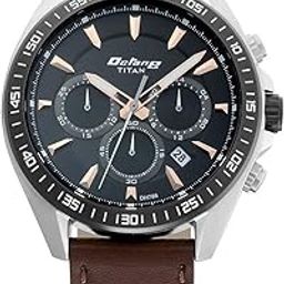 Octane Black Dial Chronograph Leather Strap watch for Men-picture-22