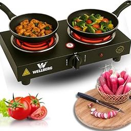 Wellberg 2000W Double Coil Electric Stove | 2 Burner Hot Plate Cooktop for Home, Hostel Travel & Outdoor Use | Shockproof Heavy-Duty Body | Fast Heating | Energy Efficient Portable Electric Coil Stove-image-63