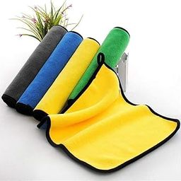 DORLANK Microfiber Cloth for Car Cleaning (3 Pcs) - Ultra Soft, Thick Plush, Double Sided Microfiber Towel for Car Cleaning, Washing, Detailing, 30 x 40 cm, Multicolour-9