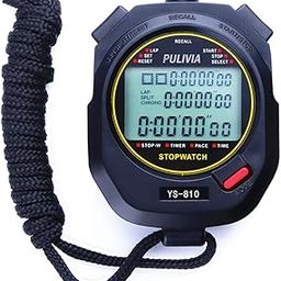 Sports Stopwatch Timer Lap Split Memory Digital Stopwatch, Countdown Timer Pace Mode 12/24 Hour Clock Calendar with Alarm, 3 Rows Display Large Screen Water Resistant Battery Included-1