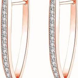 Diamond Cut CZ Clutch Back Stylish Hoop Earrings Jewellery for Women-image-90