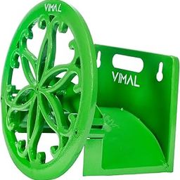 VIMAL - Flower Designed Heavy Steel Garden Wall Mount Hose Hanger, Standard Wall Mount Garden Storage Hanger Hose Stand - (Green)-image-25
