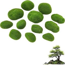 Chuppinz 12 PCS Moss Grass, Artificial Moss Rocks, Fake Grass Stones for Plants, Decorative Green Sponge for Flower Arrangements, Terrarium and Garden Decor, Indoor Outdoor Use-image-19