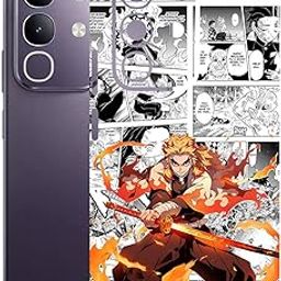AtOdds Mobile Skin Sticker Wrap | Compatible for VIVO T4X (5G) | Scratchproof Matte Finish | Full Coverage for All Sides & Camera Protection (rengoku)-picture-12