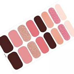 4x16 Pieces Cured Gel Nail Strips Self Adhesives Gel Nail Wrap Stickers Decals Style B-image-14