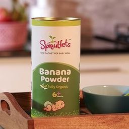 Sproutlets Raw Banana Powder - Kerala Banana Nenthran Organic Natural Healthy Weight Gain Grandma's recipe For Babies 300gm (20 Sachets / 20 Baby Meal)-image-82