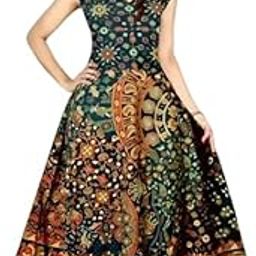 Womens' Traditional Printed Sleeveless Ethnic Maxi Dresses-image-57