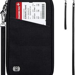 Travel Passport Wallet, Flight ID Holder with Zipper Closure for Men and Women Travel Essentials Accessories Organizer Purse Wallet (Black)-image-31