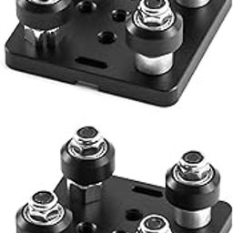 QWORK Small V-Wheel Plate, 2 Pack V-Slot Gantry Rod Plate with Wheel, for 2020 Aluminum Profile, CNC and 3D Printer Parts Black Wheel-image-37