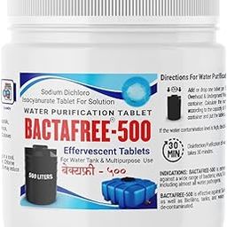 Bactafree 500 Water Purification Tablets - Each Tablet for 500 Litres, 50 Tablets Pack - Water Treatment and Disinfectant Tablet for Overhead & Underground Tank - 25,000 Litres Purification, Pack of 1-image-30