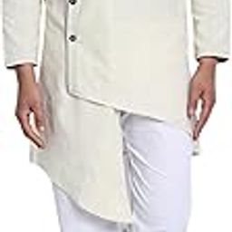 Men's Cotton Solid Kurta Pyjama Angrakha 2-Piece Ethnic Casual Dress-picture-20