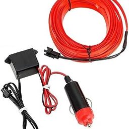 Kozdiko Red Color 12V 5Mtrs Roll Cold Light Car Socket Strip Neon lamp Mood Creator Decor InteriorLighting for Tata H5X-17